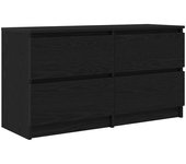 Mueble para tv | mueble de salón | mesa de tv madera contrachapada negro 100x35x54 cm cfw27364