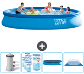 Paquete de piscina - intex - alrededor - 457x457x84 cm + accesorios cb88