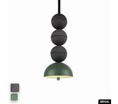 Lámpara colgante de hormigón - bosfor concrete | antracita - verde | 3 bolas | led 14w