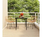 Juego de comedor de jardín 3 piezas，conjunto de comedor de exterior，conjunto de jardín ratán sintético cfw825507