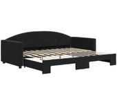 Sofá cama nido terciopelo negro 90x200 cm