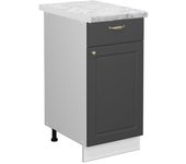 Vicco mueble bajo de cocina fame-line, antracita-oro, 40 cm , et mármol