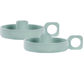Beliani conjunto de 2 candeleros chorio metal 4 cm verde menta