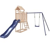 Columpios para parque infantil al aire libre tobogán columpios robustos juegos de jardín 242 x 379 x 214 cm madera maciza de pino 02_000