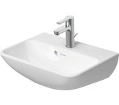 Duravit me by starck lavabo de manos, sin agujero para grifo, rebosadero, con banco para grifo, 450 mm, 0719450010, color: blanco