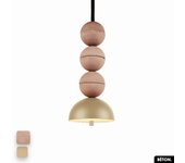 Lámpara colgante de hormigón - bosfor concrete | rosa - almendra | 3 bolas | led 14w