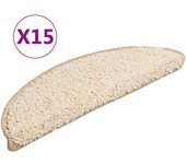Alfombrillas de peldaños de escalera 15 piezas | alfombras de escalera | tapetes de escalera crema 56x17x3 cm cfw65093