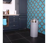Maison exclusive - cubo de basura con tapa de empuje push 40 l gris mate