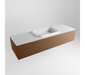 Mondiaz erin 150cm mueble de baño color rust con 1 cajón. con lavabo ridge centro sin orificios color talc
