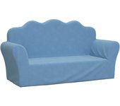 Sofá para niños de 2 plazas de felpa suave azul unico / azul