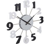 Relaxdays reloj de pared moderno, analógico, con segundero, para cocina, salón, dormitorio, 35 cm ø, negro y blanco