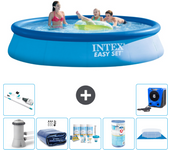 Paquete de piscina - intex - alrededor - 396x396x84 cm + accesorios a1157