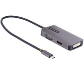 Startech.com adaptador de vídeo usb c, adaptador usb tipo c a hdmi vga dvi hasta 4k 60hz, adaptador de pantalla multipuertos, compatible con