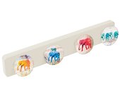 Percha pared resina abs pomos elefantes carta 410x60mm