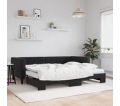 Vidaxl sofá cama nido con colchón terciopelo negro 90x200 cm