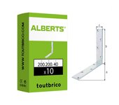 Alberts 333607 angolare per arcarecci | con lati uguali | zincato galvanico, con strato spesso passivato | 200 x 200 x 40 mm