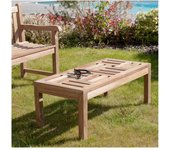 Harris - mesa baja rectangular de jardín 100x50cm en madera de teca