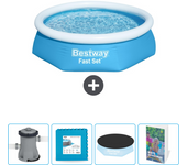 Paquete de piscina - bestway - alrededor - 244x244x61 cm + accesorios cb71