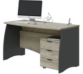 Mesa de escritorio stil buc 3 cajones roble alaska - gris antracita 136 x 74 x 67 cm