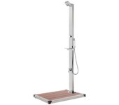Vidaxl ducha de jardín con base marrón 225 cm acero inoxidable