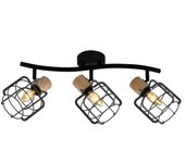 Plafón lámpara de techo de metal color negro con 3 tulipas e14. (disponible conjunto de lámparas). ref 5040/3