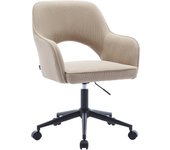 Silla de oficina de pana con ruedas, jim, beige, 60x62x99 cm