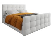 Cama continental memphis 113, continental, doble, blanco, 180x200, cuero ecológico, somieres, 185x216x105cm