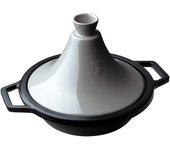 Tajine hierro fundido esmaltado 22 cm, inducción, olla para tajín marroquí tapa cónica cerámica, berlinger haus, negro/gris, , moonlight