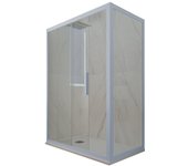 Mampara de ducha corredera 70x110 cm de pvc azul vintage h 200 vidrio transparente mod. deco duo