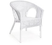 Sillón de ratán blanco alliss