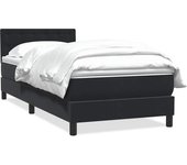 Somier de láminas con colchón de terciopelo negro de 90x210 cm