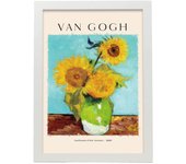 Nacnic lámina poster de girasoles cuadros decorativos para tu salón hogar estampados impresiones de pared inspiradas en van gogh a3 con marcos blanco