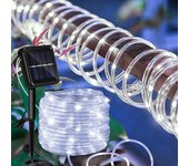 Guirnalda de luz solar de 10 m, 100 led, blanco cálido