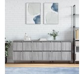 Aparador 3 piezas | aparador de comedor | armario de cocina madera contrachapada gris sonoma cfw33521