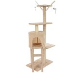 Torre rascador para gatos 45x30x110 cm beige