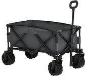 Carro de jardín outsunny acero, tela oxford gris oscuro 108x55x89 cm