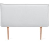 Dhome cabecero de lino natural liso con ribete y patas cabezal tapizado cama dormitorio moderno top trending (blanco, 105cm)