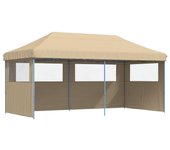 Tienda de fiesta plegable pop-up con 3 paredes laterales beige