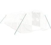 Invernadero con estructura de acero blanco 24 m2 8x3x2 m