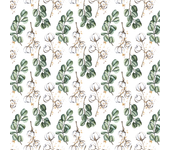 Papel pintado floral algodones blancos