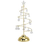 Lámpara de mesa de cristal con forma de árbol de navidad, lámpara de mesa led con forma de árbol de navidad, escalera, dormitorio y baño, color dor