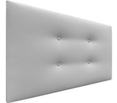 Dhome cabecero de polipiel premium pro con 2 hileras de botones cabezal tapizado cama lujo (gris claro, 105cm)