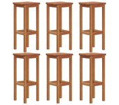 Taburetes de barra de cocina 6 unidades madera maciza acacia