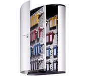 Organizador de llaves de aluminio con 48 ganchos y 6 llaveros de colores