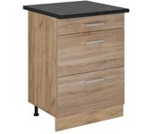 Vicco mueble bajo de cocina r-line, sonoma, 60 cm con cajones, et antracita