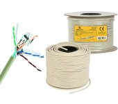 Cable de red rígido utp categoría 6 gembird cat6 ftp 100m 100 m gris