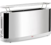 Alessi sg68 tostapane di design con scaldabrioche, acciaio inox e pc, bianco