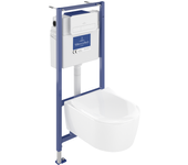 Pack inodoro suspendido sin borde villeroy et boch avento + estructura soporte viconnect pro + asiento + placa blanca