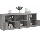 Aparador | aparador de comedor | armario de cocina con luces led gris sonoma 181,5x37x67 cm cfw88434