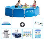 Paquete de piscina - intex - alrededor - 305x305x76 cm + accesorios a1669